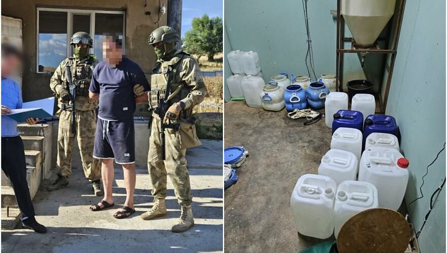Крупную партию «синтетики» нашел КНБ в нарколаборатории в Туркестанской области