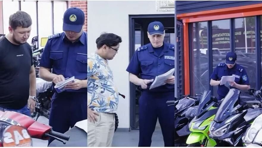 Полиция Алматы начала регистрировать мопеды на местах их продаж