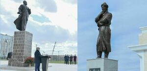 Памятники Абаю и аль-Фараби установили в Туркестане