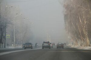 Город в смоге, его газификация - в тумане