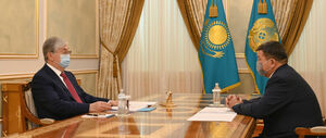 Глава государства принял акима Атырауской области Махамбета Досмухамбетова
