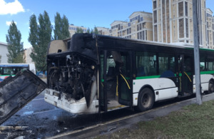 Маршрутный автобус горел в Нур-Султане