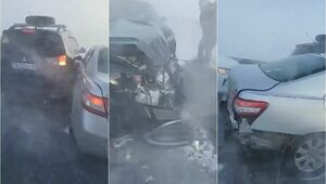 Сразу 15 авто столкнулись в условиях нулевой видимости на трассе Астана – Петропавловск