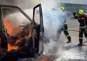 Автомобиль загорелся на перекрестке в Астане