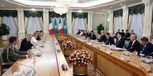 Глава государства провел переговоры с Джорджей Мелони в расширенном формате