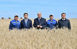 Токаев ознакомился с ходом уборочной кампании в Акмолинской области
