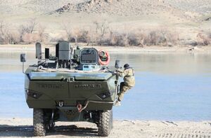 Броневик-амфибия с беспилотником