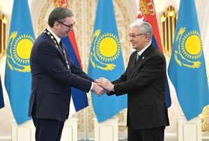 Токаев наградил Вучича орденом «Алтын Қыран»