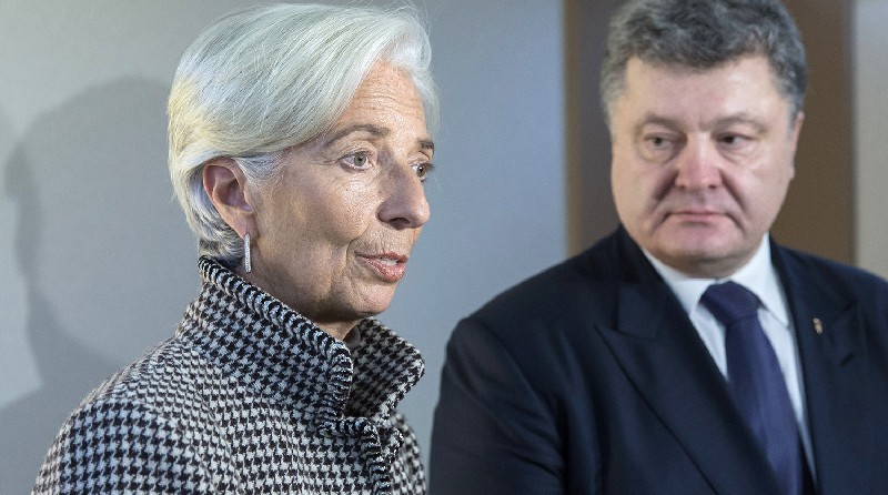 Директор-распорядитель МВФ Кристин ЛАГАРД и президент Украины Петр ПОРОШЕНКО.