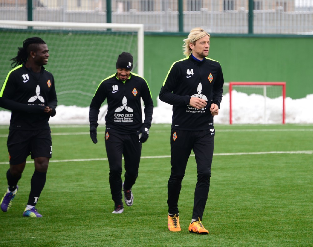 Тренировка “Кайрата” на новой базе клуба.