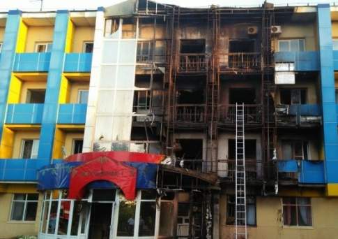 380 кв.м сгорело в санатории в Сарыагаше