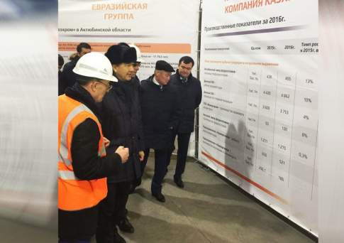 Премьер-Министру РК Бакытжану Сагинтаеву представили проекты и продукцию Актюбинского ферросплавного завода