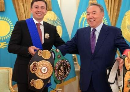 Назарбаев пожелал Головкину победы в предстоящем сентябрьском бою и наградил орденом