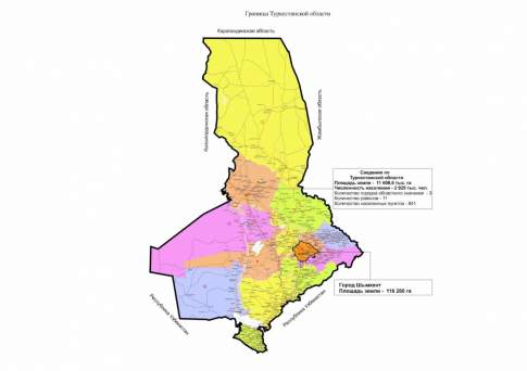 В пределах 11 608 тыс. га планируют установить границы Туркестанской области