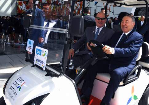 Президент Казахстана и князь Альбер II посетили павильон Монако на территории ЭКСПО-2017