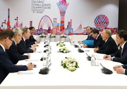 Назарбаев и Пан Ги Мун обсудили взаимодействие между Боаоским и Астанинским экономическим форумами