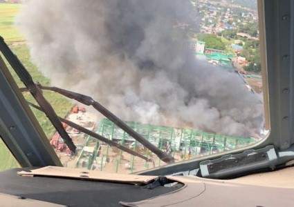 Пожар на складах в Алматы, достигший площади свыше 17 тыс. кв.м, ликвидировали